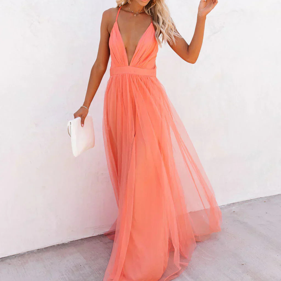 DELACROIX™ | Robe Maxi Lumière Corail