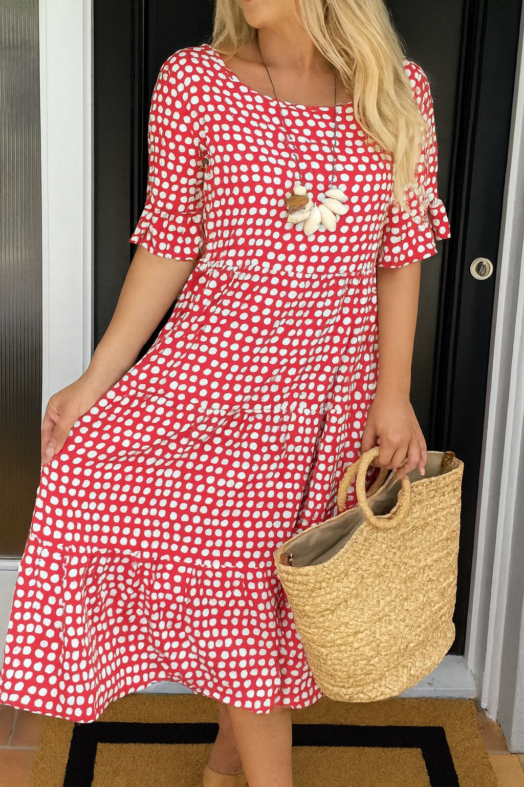 Zerelle™ | Robe Midi Manches Courtes