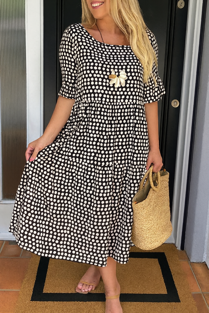 Zerelle™ | Robe Midi Manches Courtes