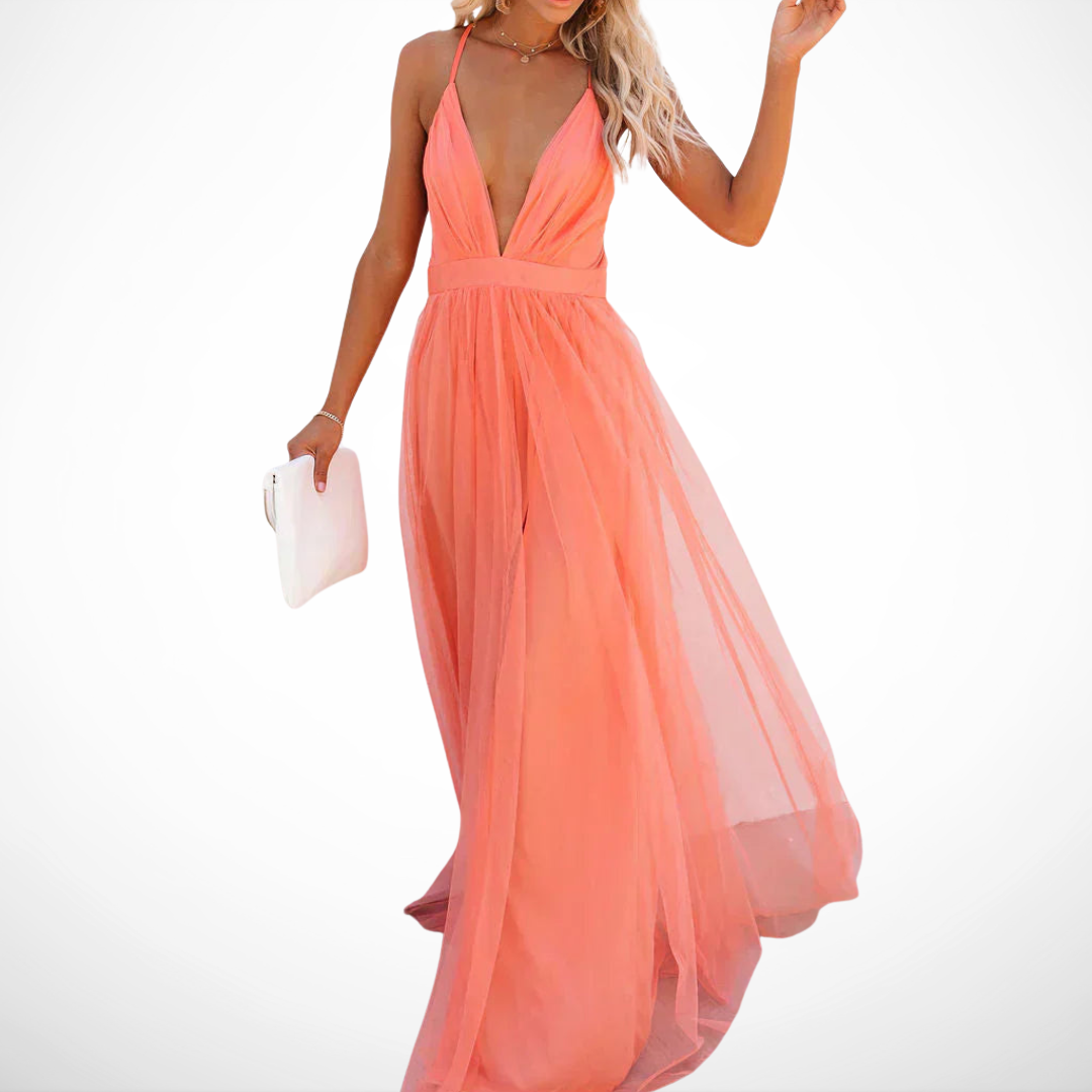 DELACROIX™ | Robe Maxi Lumière Corail