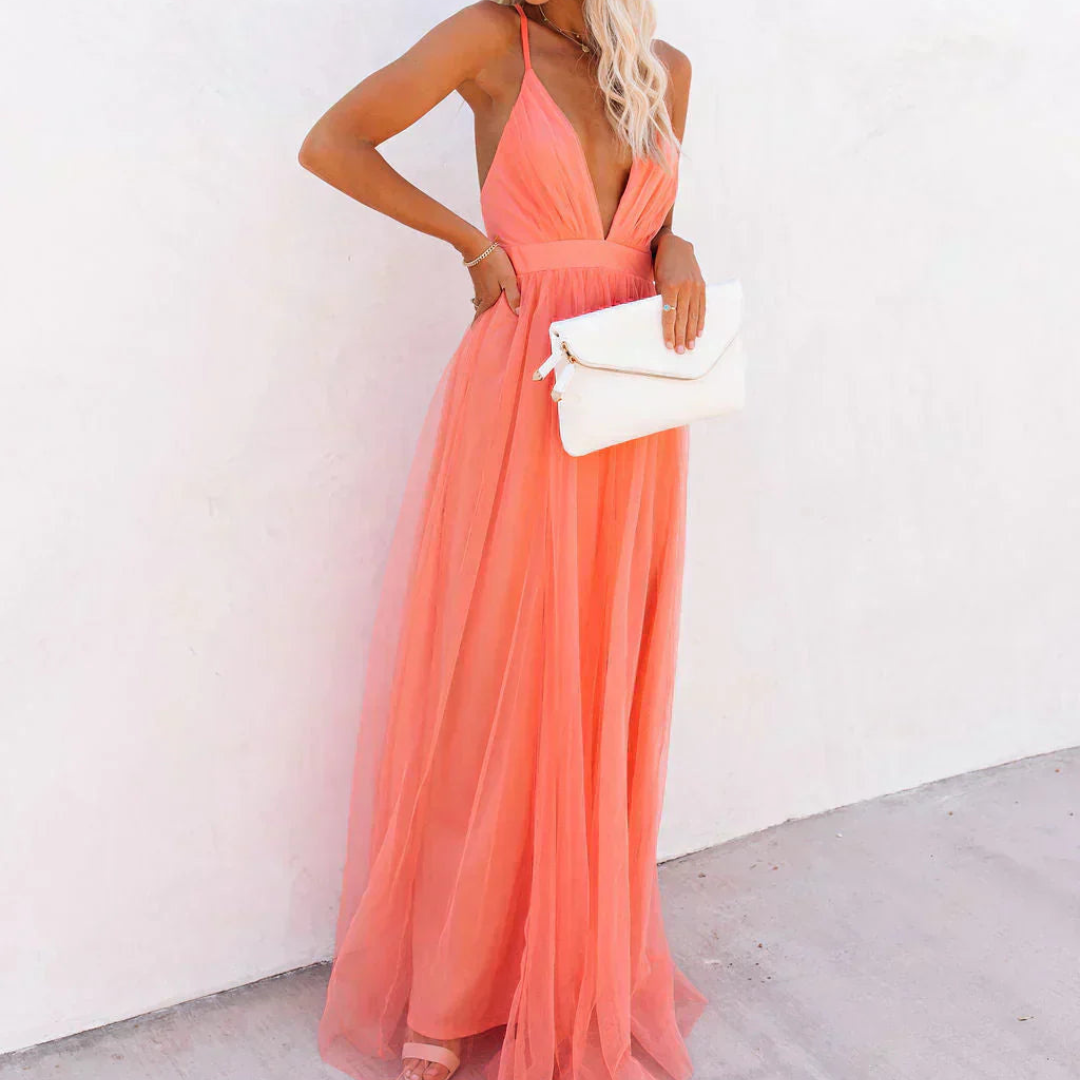 DELACROIX™ | Robe Maxi Lumière Corail