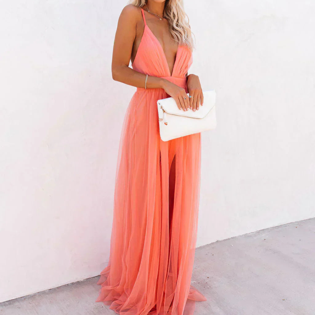 DELACROIX™ | Robe Maxi Lumière Corail