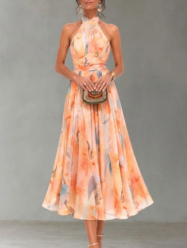 Aurora™ | Robe à col américain et imprimé aquarelle