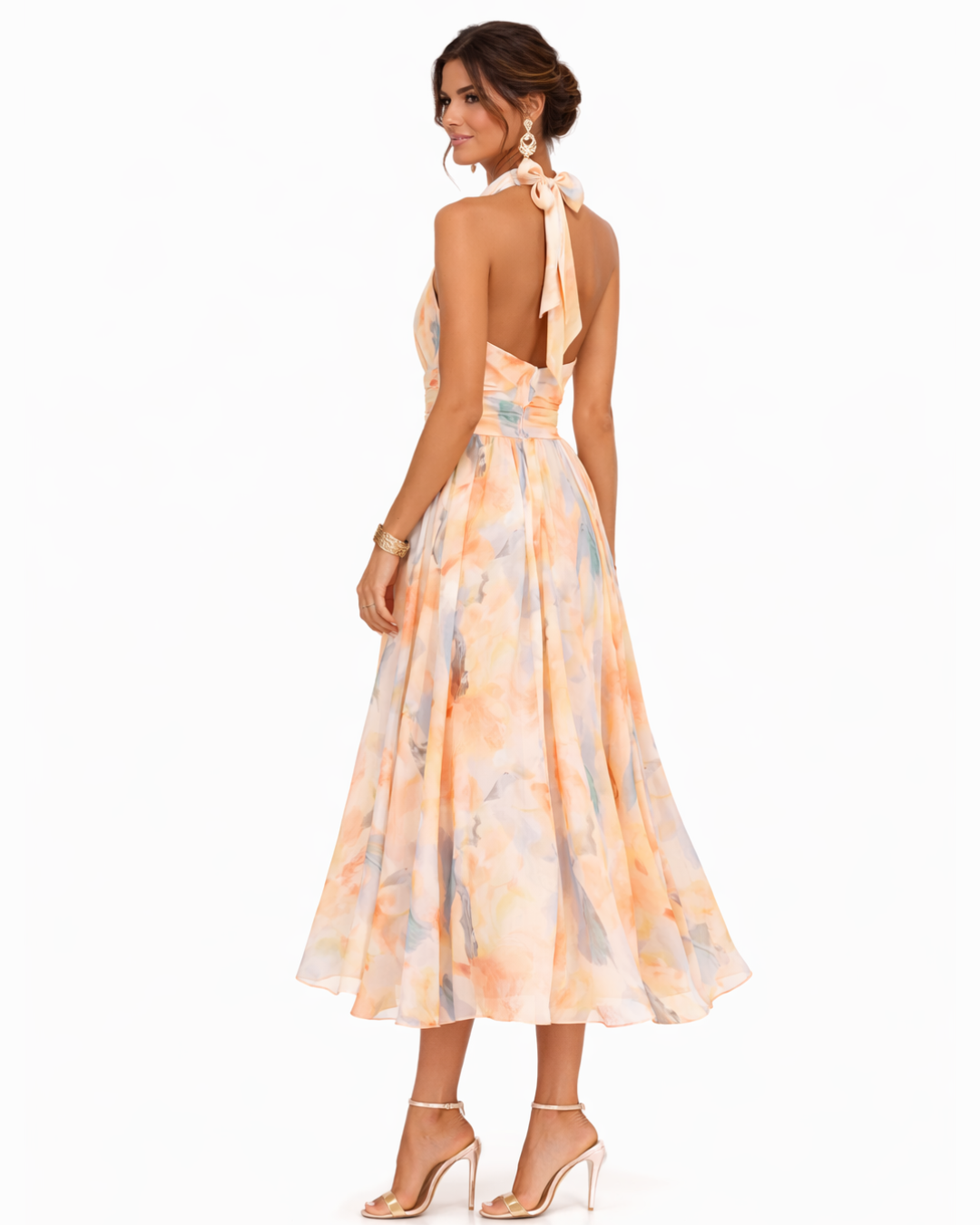 Aurora™ | Robe à col américain et imprimé aquarelle