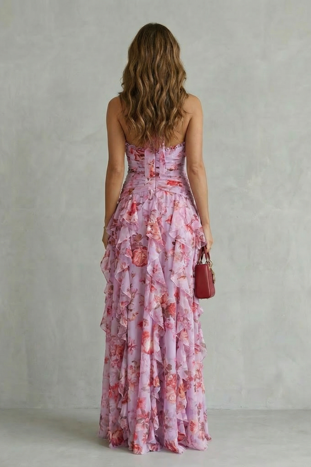 Belladina™ | Cascade de roses romantiques | Robe maxi halter