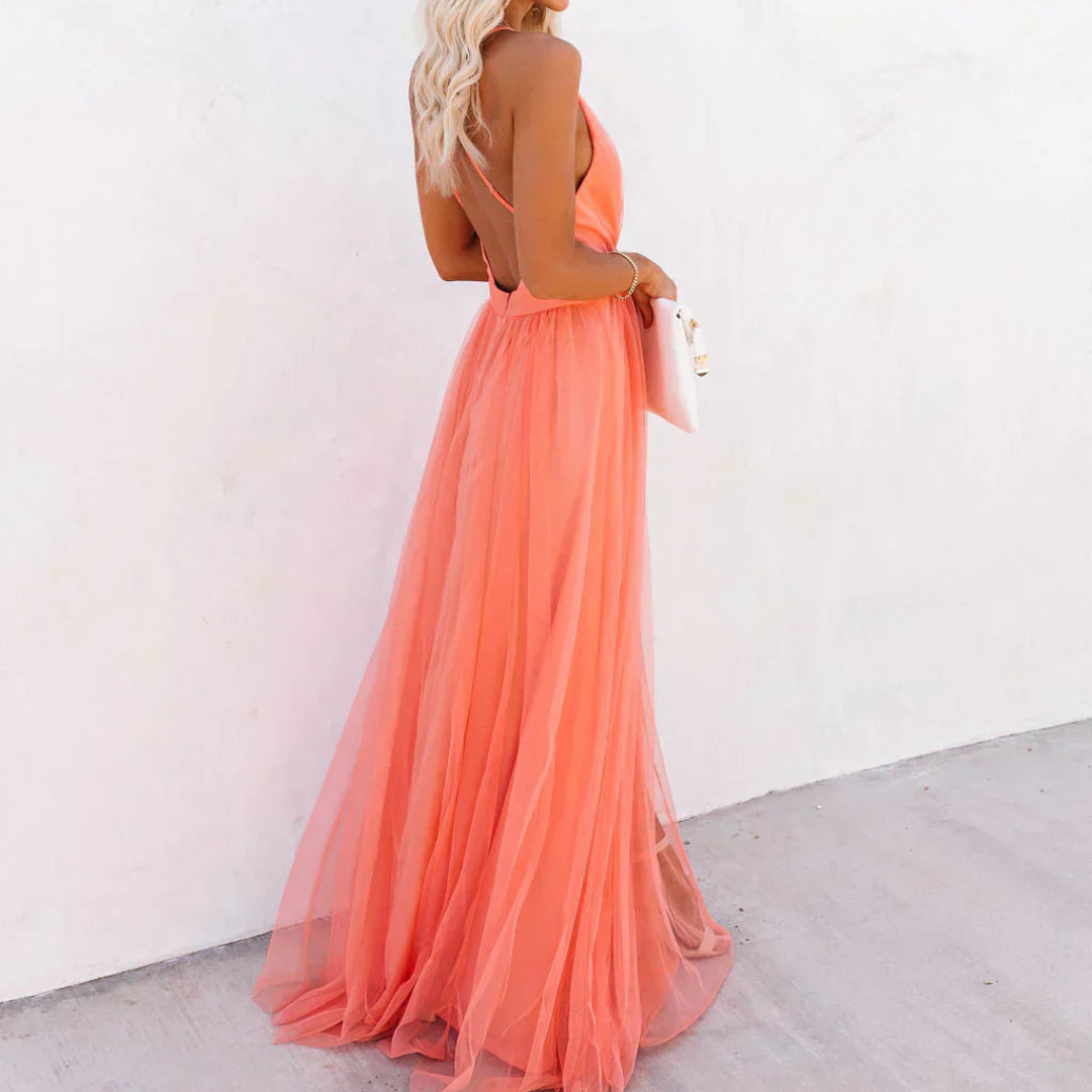 DELACROIX™ | Robe Maxi Lumière Corail