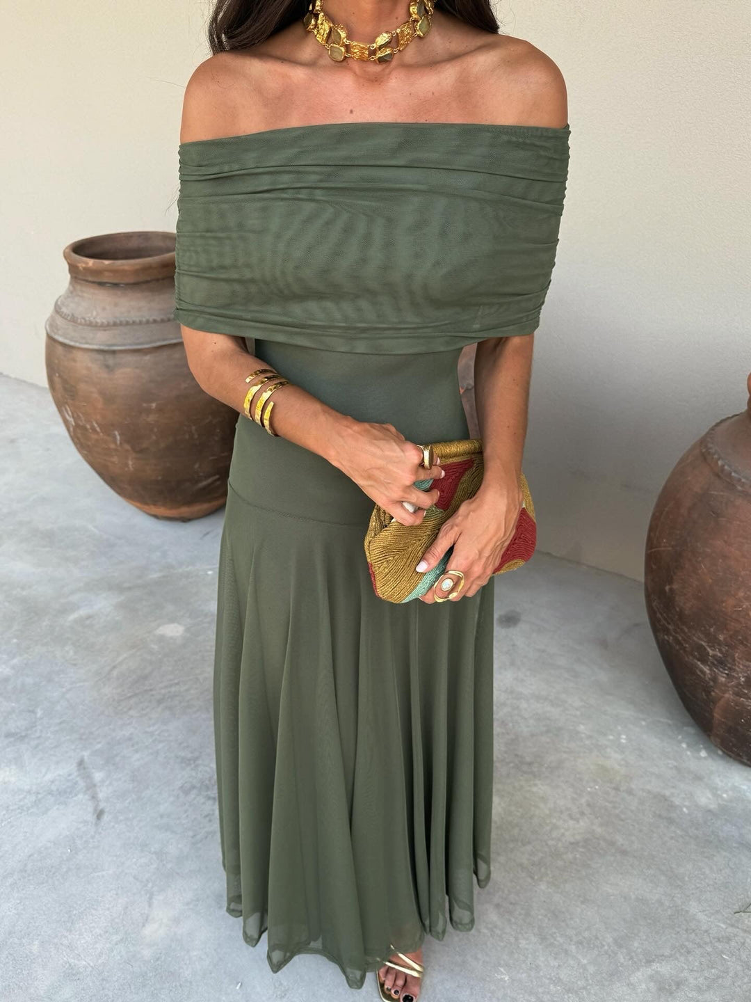 Céleste | Robe élégant, bustier drapée minimaliste