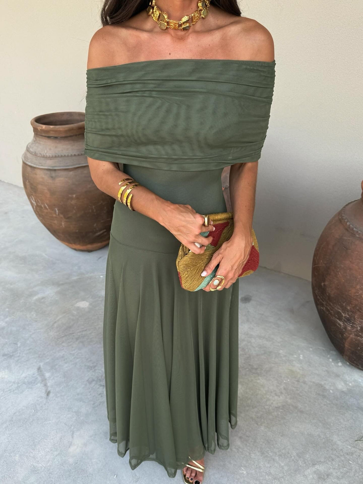 Céleste | Robe élégant, bustier drapée minimaliste
