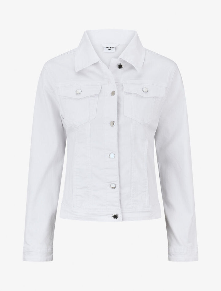 Veste en jean droite - Blanc