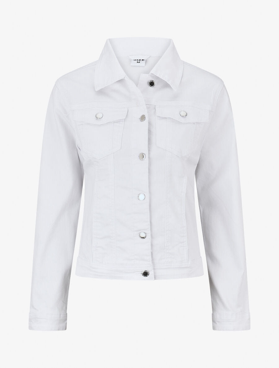 Veste en jean droite - Blanc