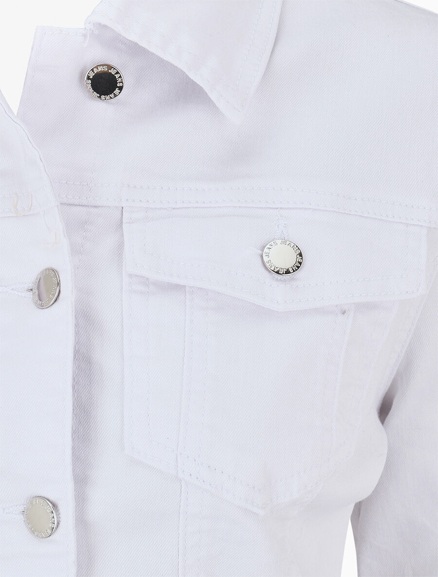 Veste en jean droite - Blanc