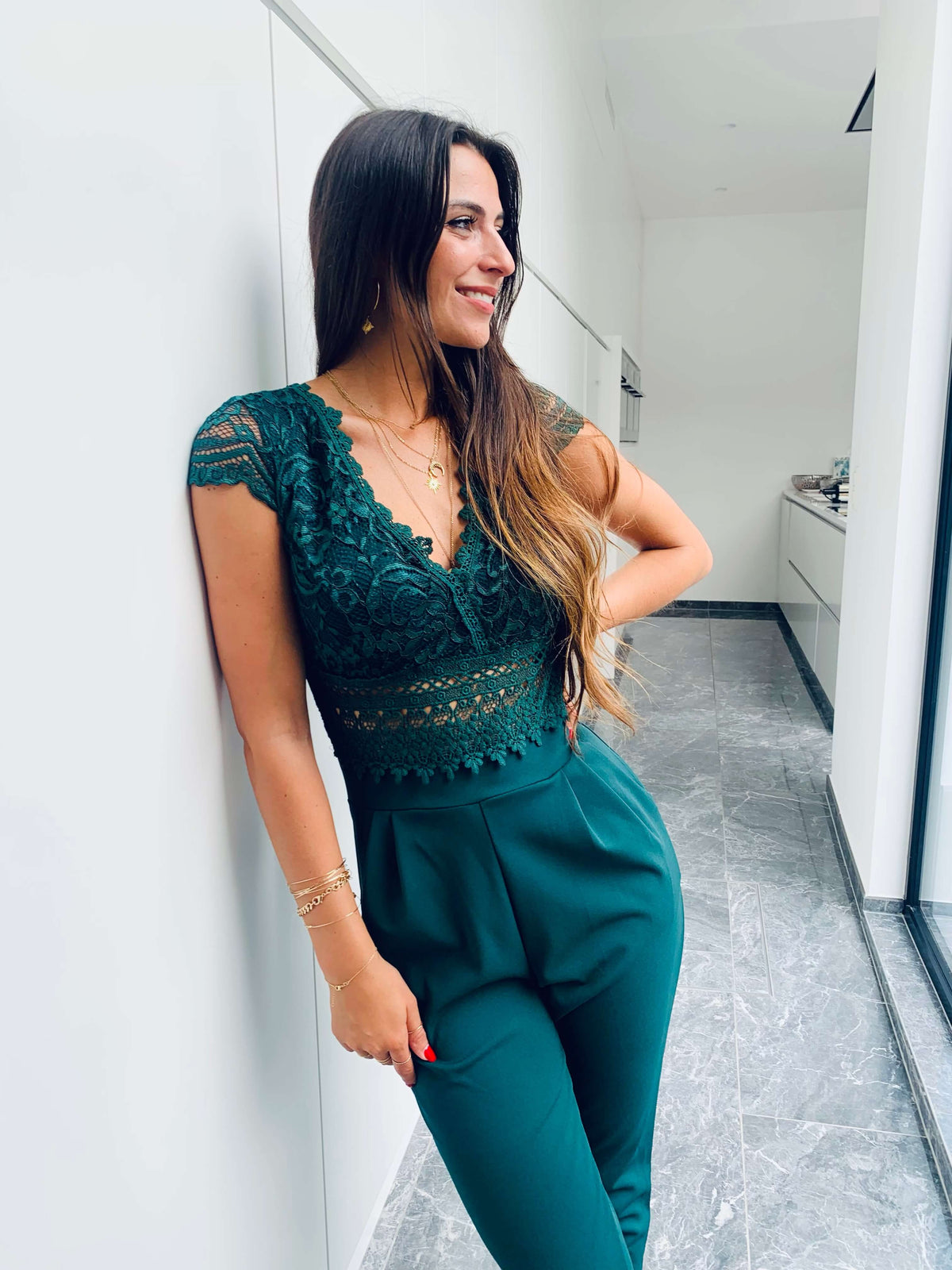 Combinaison verte femme - CECILE