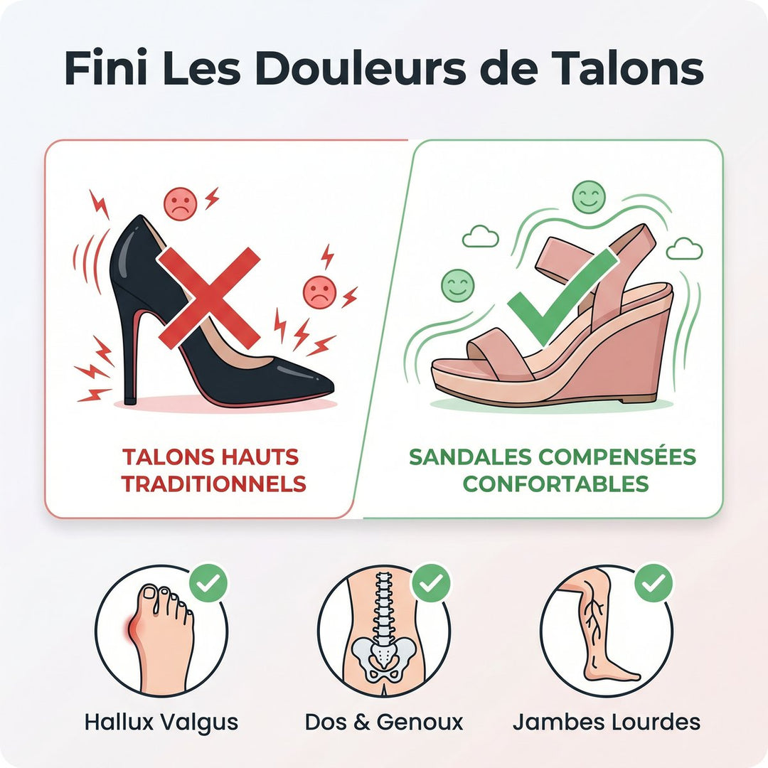 Sandale Tarragone à semelle talon compensé confort de 7,5 cm