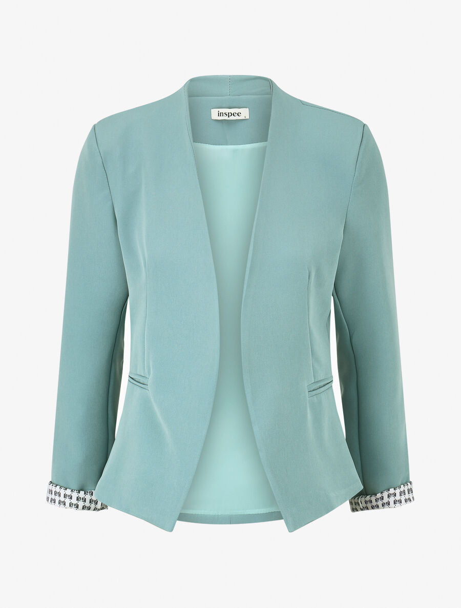 Veste droite à épaulettes - Vert d'eau