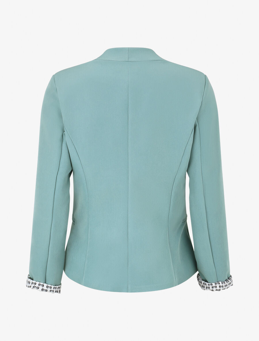 Veste droite à épaulettes - Vert d'eau