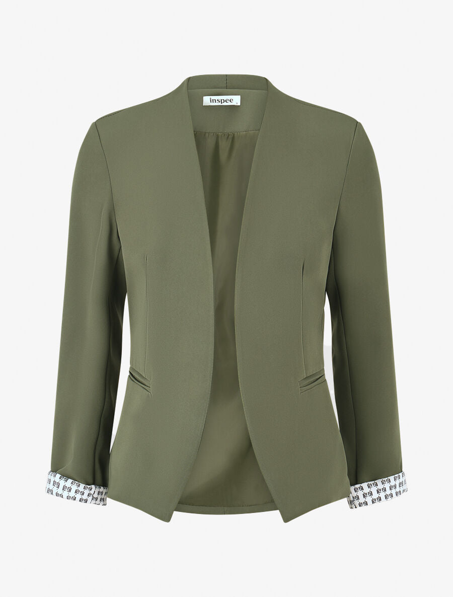Veste droite à épaulettes - Kaki