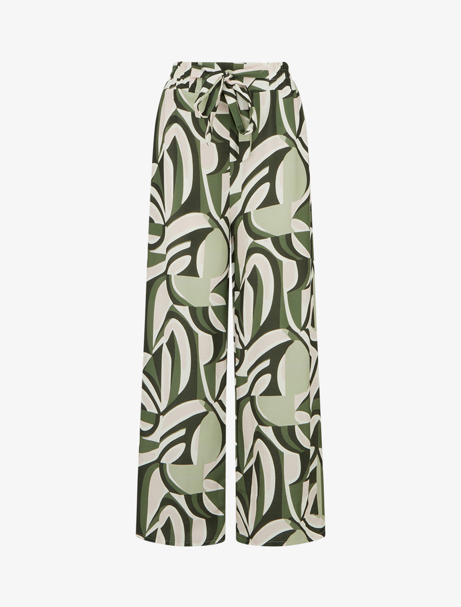 Pantalon ample imprimé graphique - Kaki