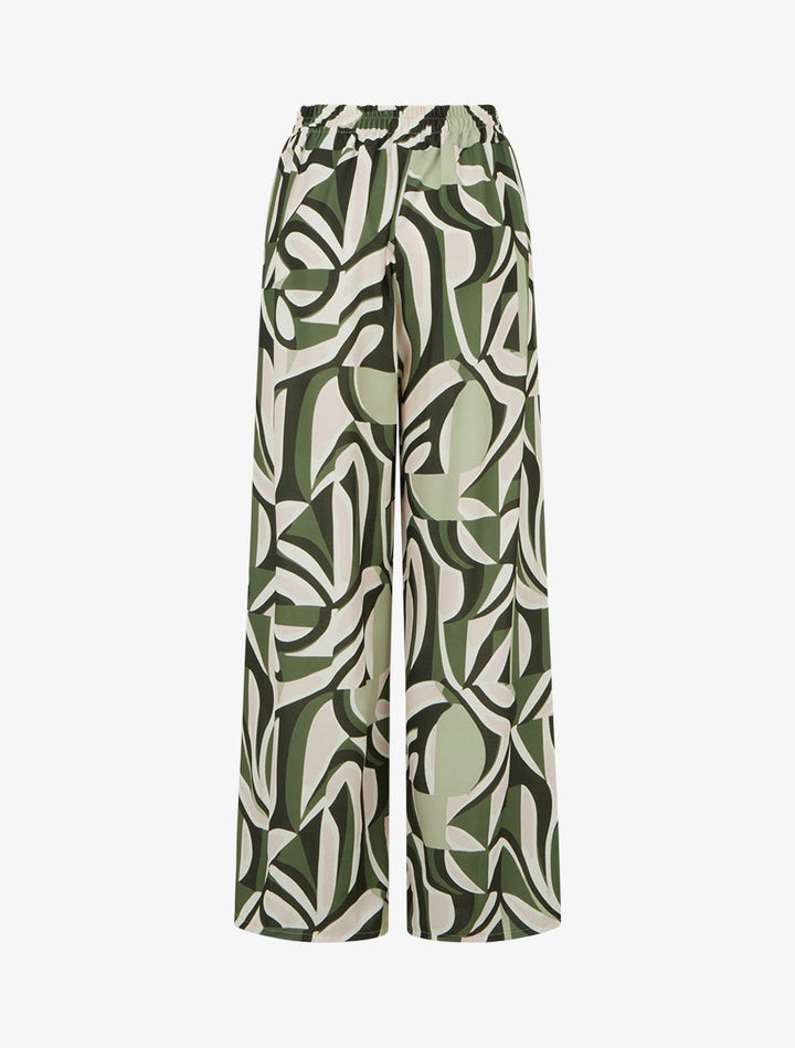 Pantalon ample imprimé graphique - Kaki