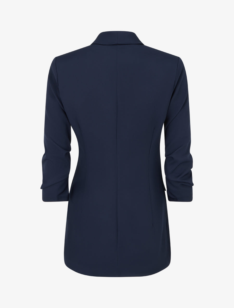 Blazer uni à manches froncées - Marine