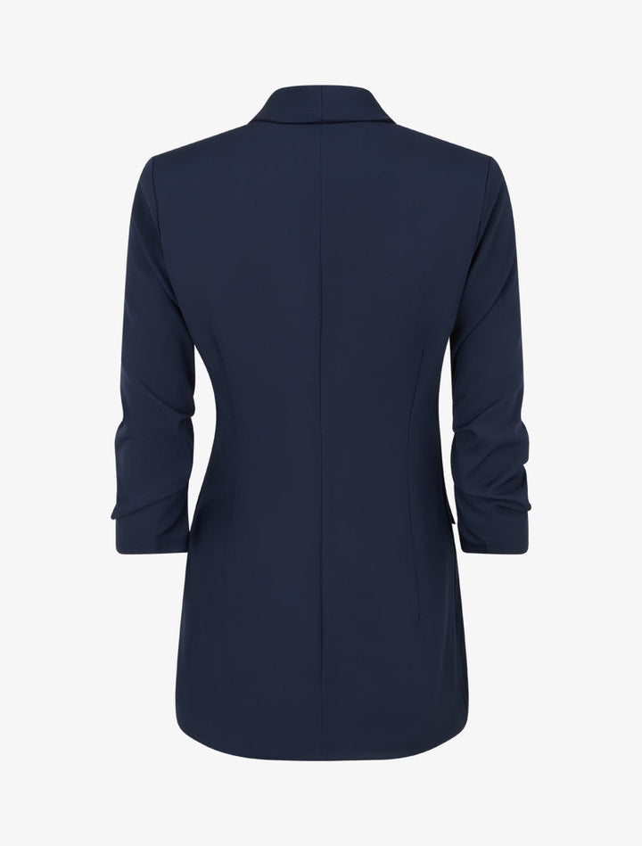 Blazer uni à manches froncées - Marine
