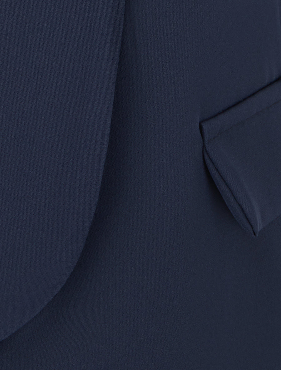 Blazer uni à manches froncées - Marine