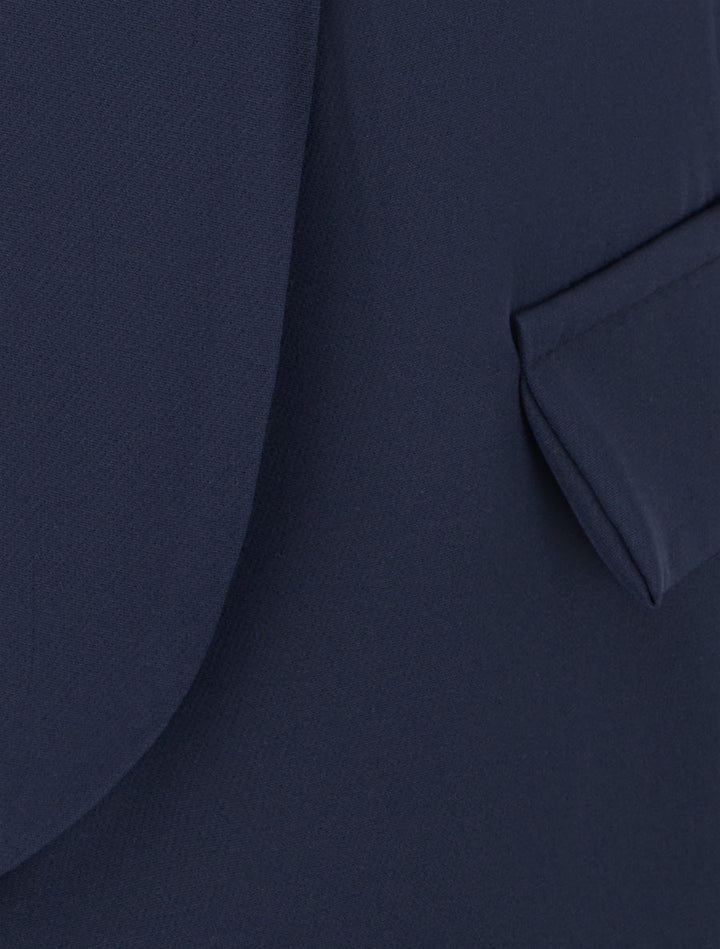 Blazer uni à manches froncées - Marine
