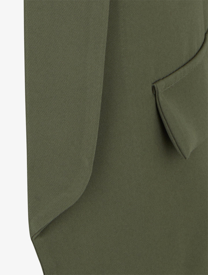 Blazer uni à manches froncées - Kaki