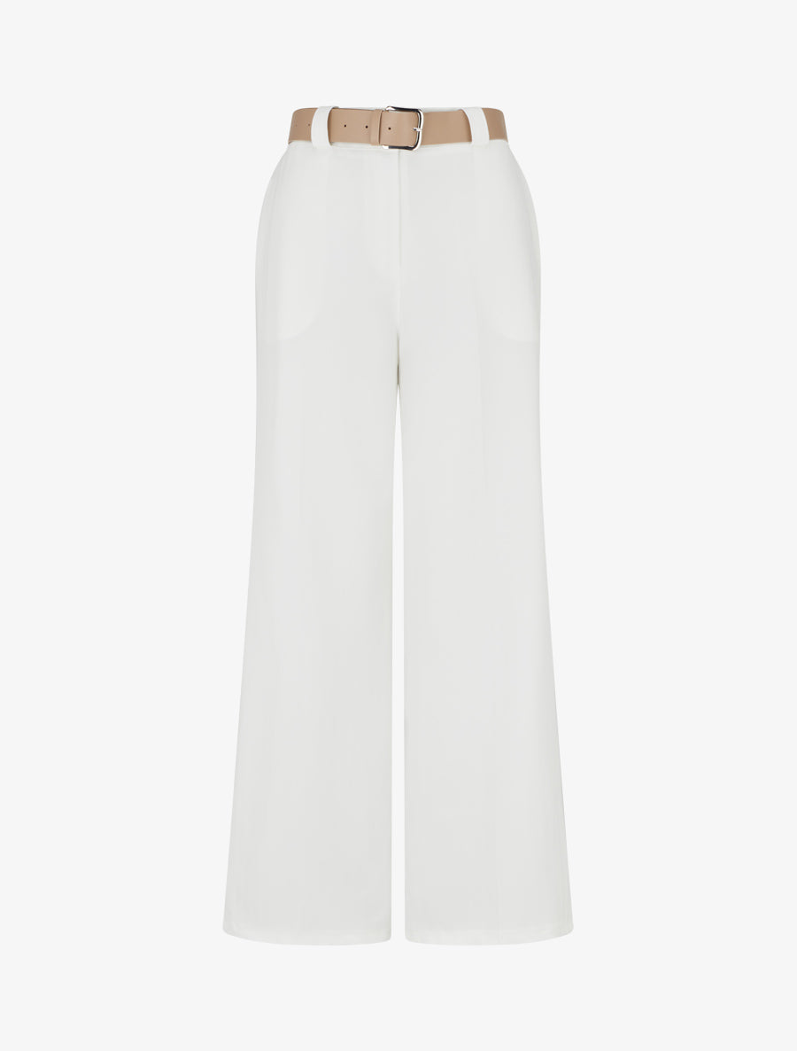 Pantalon ample à motif rayé - Blanc