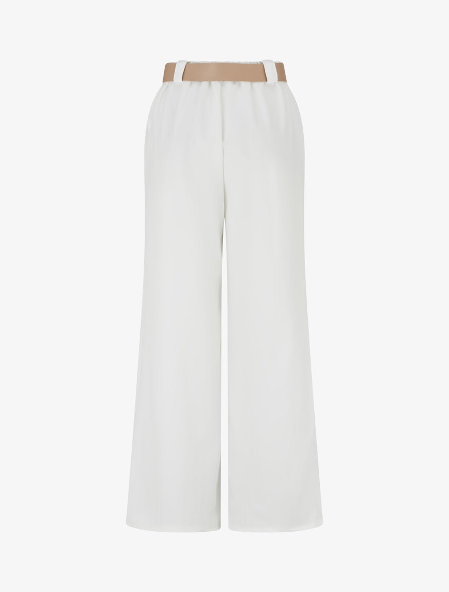 Pantalon ample à motif rayé - Blanc