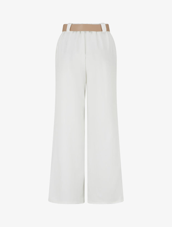Pantalon ample à motif rayé - Blanc
