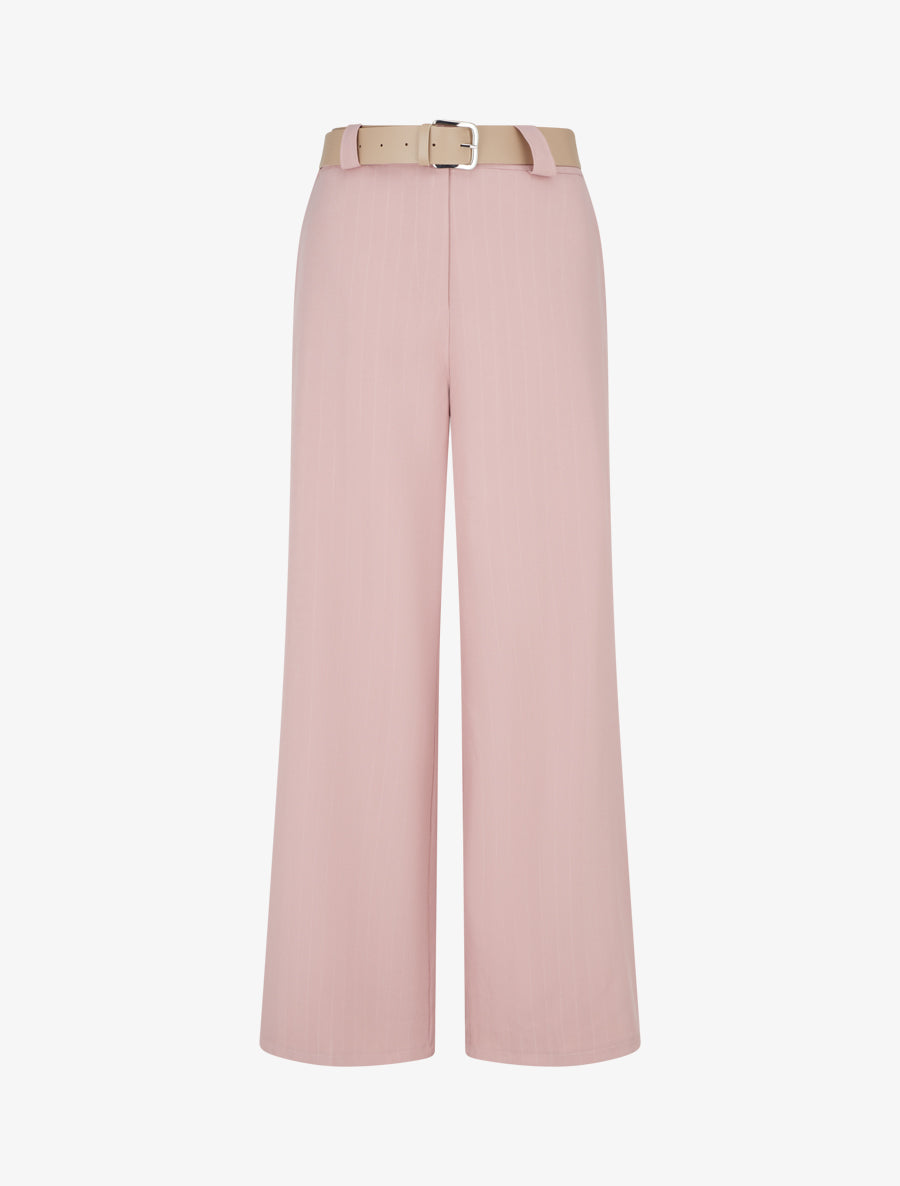 Pantalon à fines rayures irisées - Rose