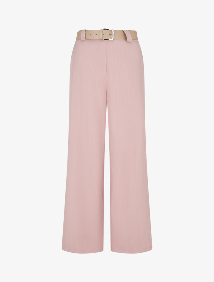 Pantalon à fines rayures irisées - Rose