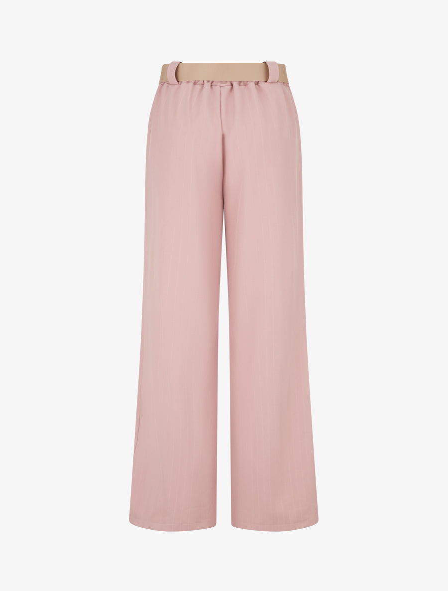 Pantalon à fines rayures irisées - Rose
