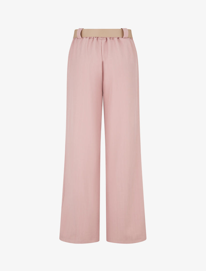 Pantalon à fines rayures irisées - Rose