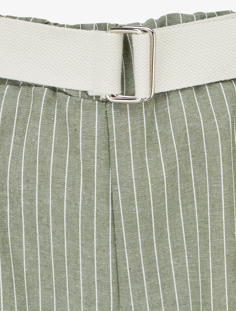 Pantalon ample à rayures - Kaki