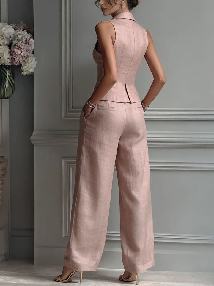 L'Ensemble Jade ™ | Ensemble deux pièces pour femme avec col en V et boutons
