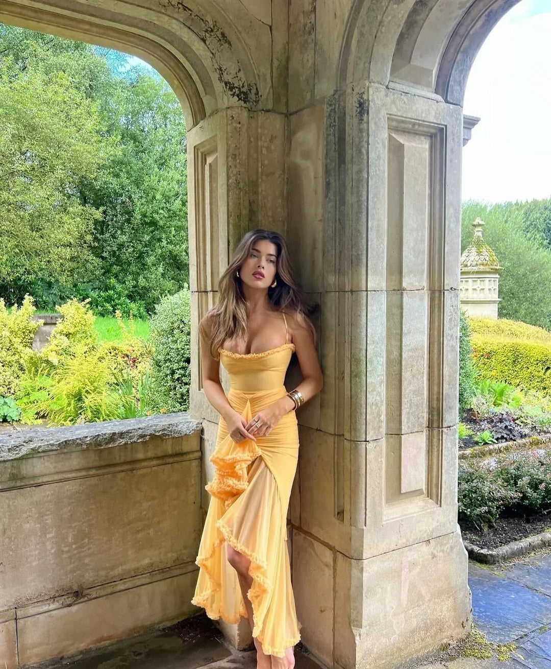 Chloe™ | Robe en maille jaune