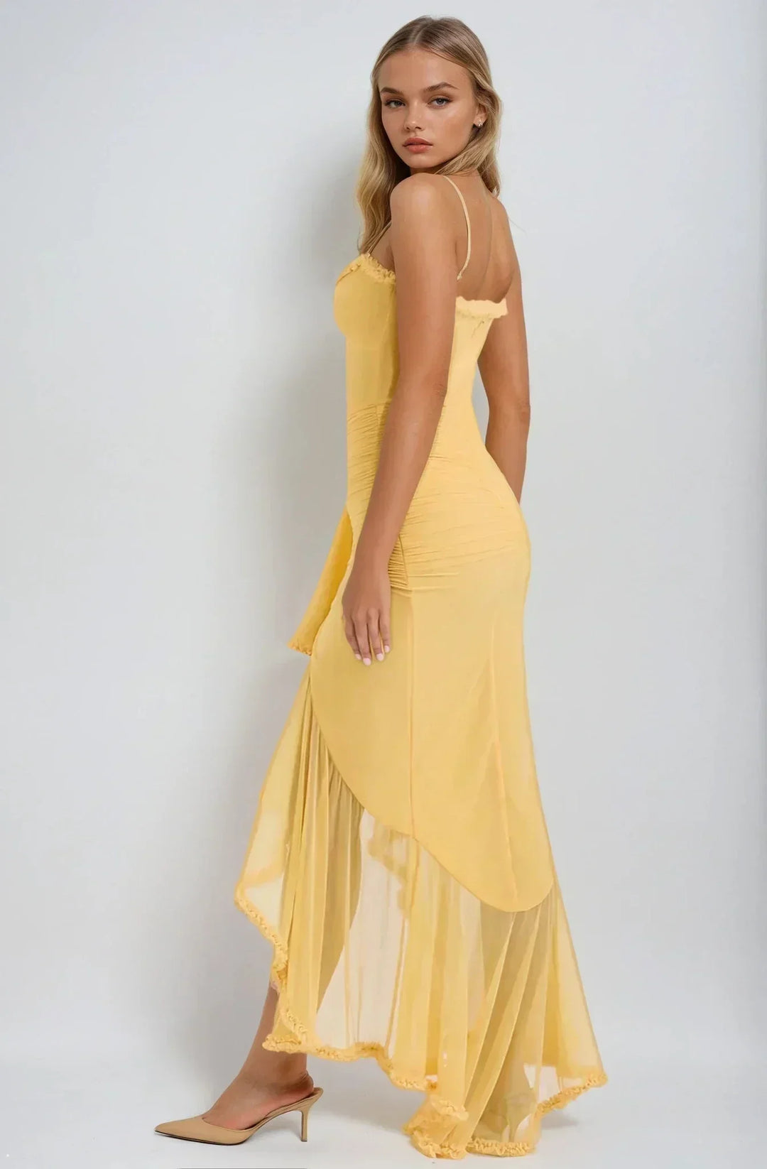 Chloe™ | Robe en maille jaune