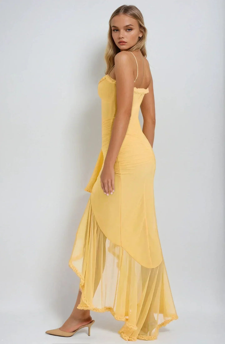 Chloe™ | Robe en maille jaune