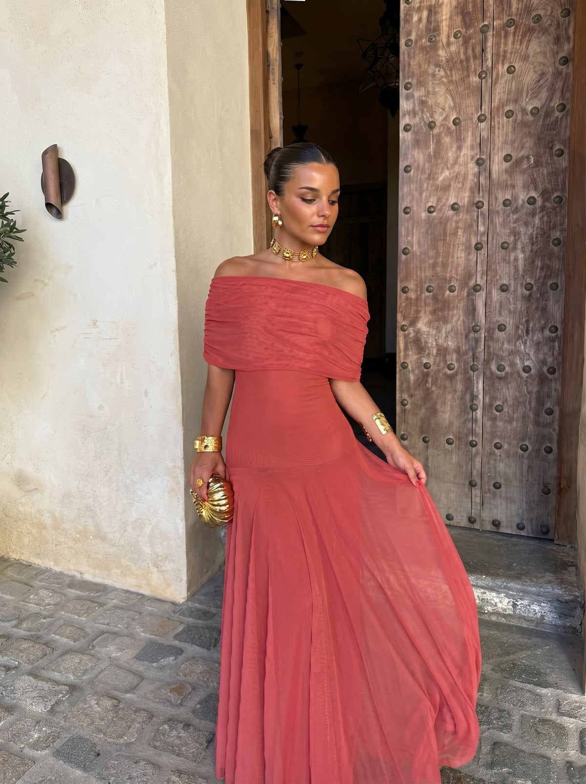 Céleste | Robe élégant, bustier drapée minimaliste