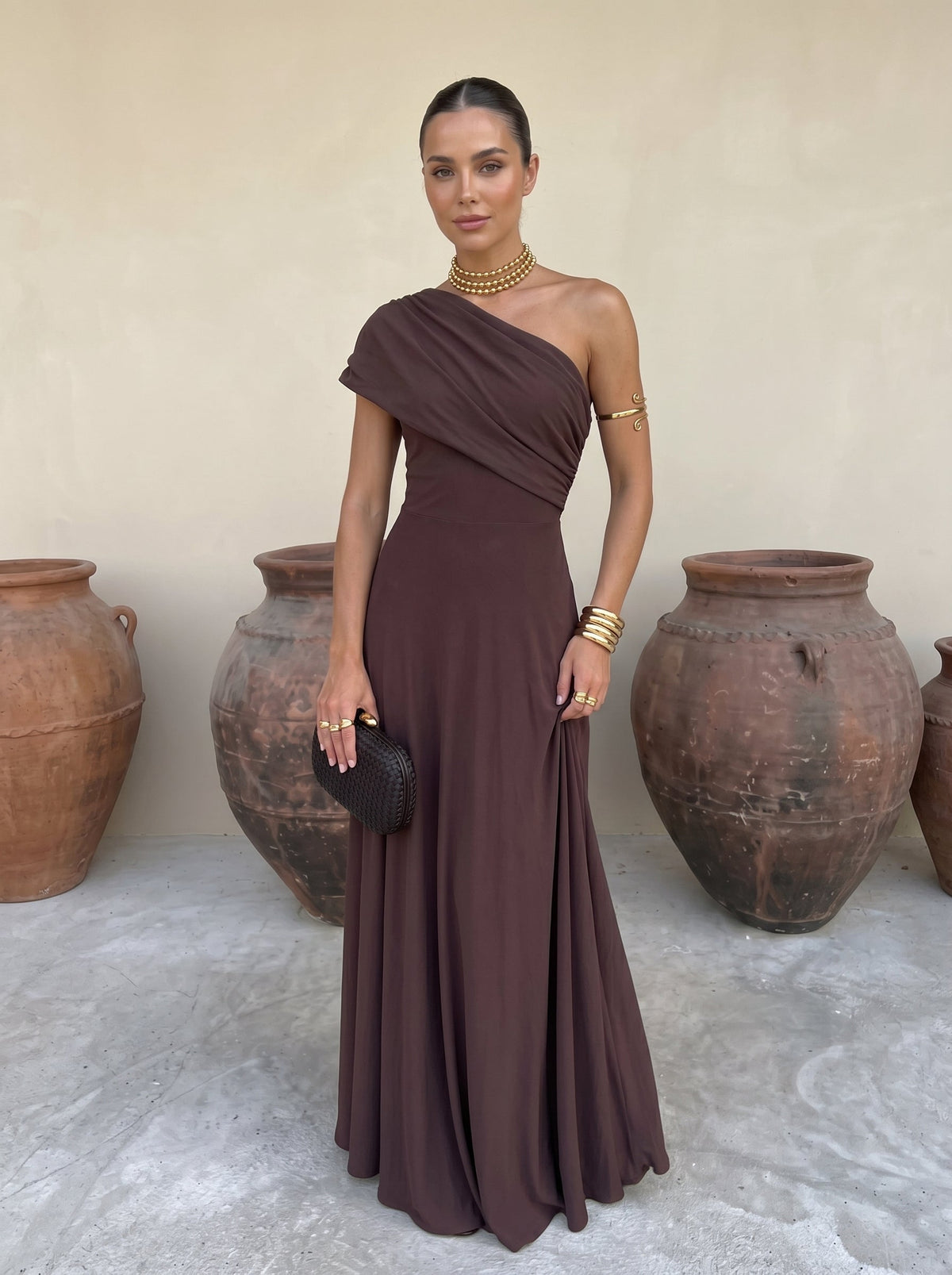 Céleste | Robe élégant, bustier drapée minimaliste