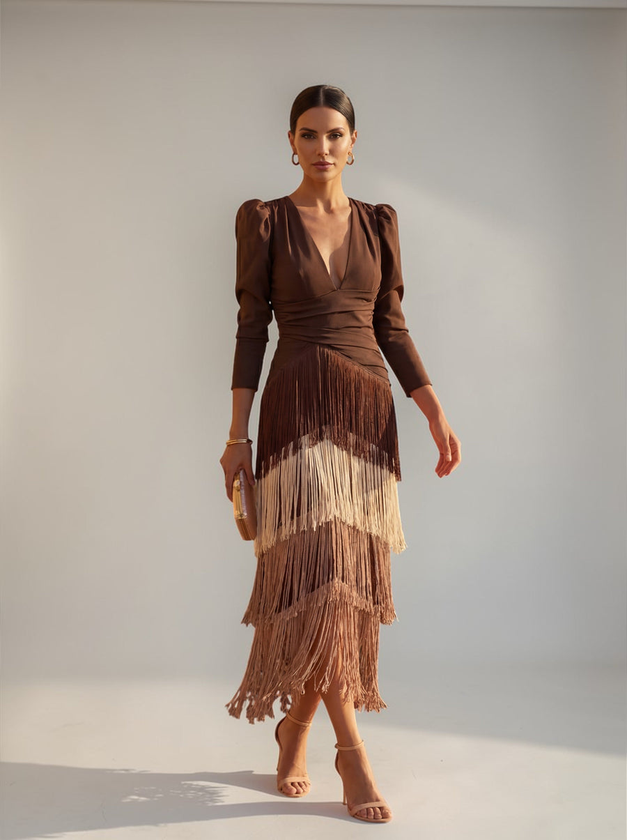 Sofia | Robe élégante à franges