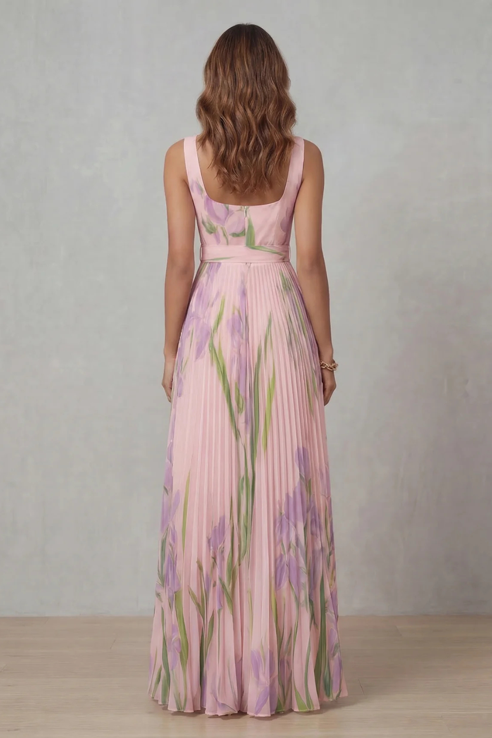Vivienna™ | Fleurs aquarelle | Robe maxi plissée
