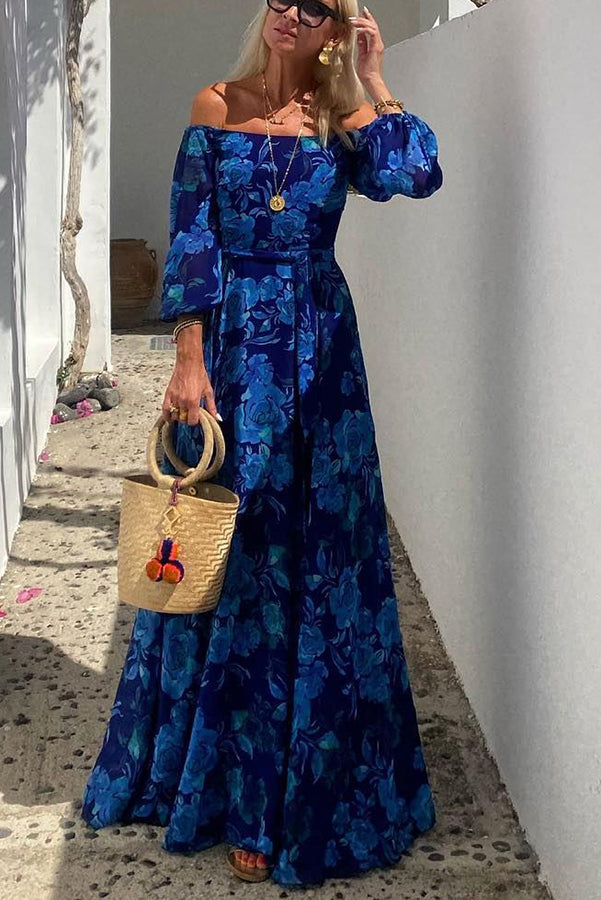 Luna™ | Robe longue fleurie à épaules dénudées