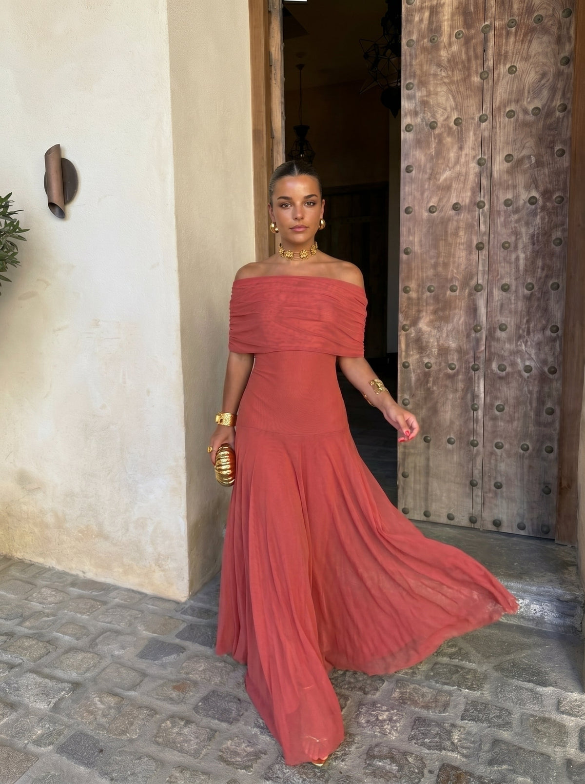 Céleste | Robe élégant, bustier drapée minimaliste