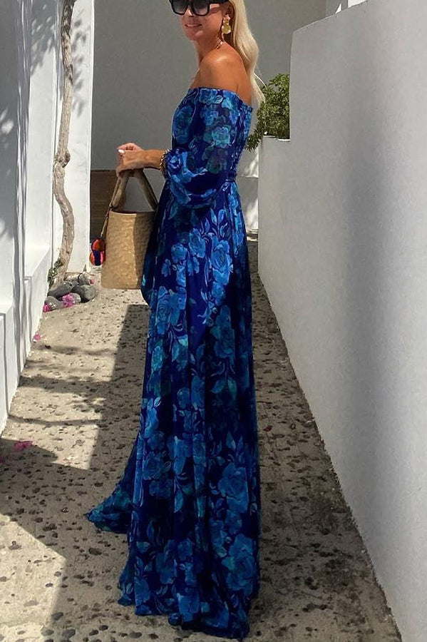 Luna™ | Robe longue fleurie à épaules dénudées