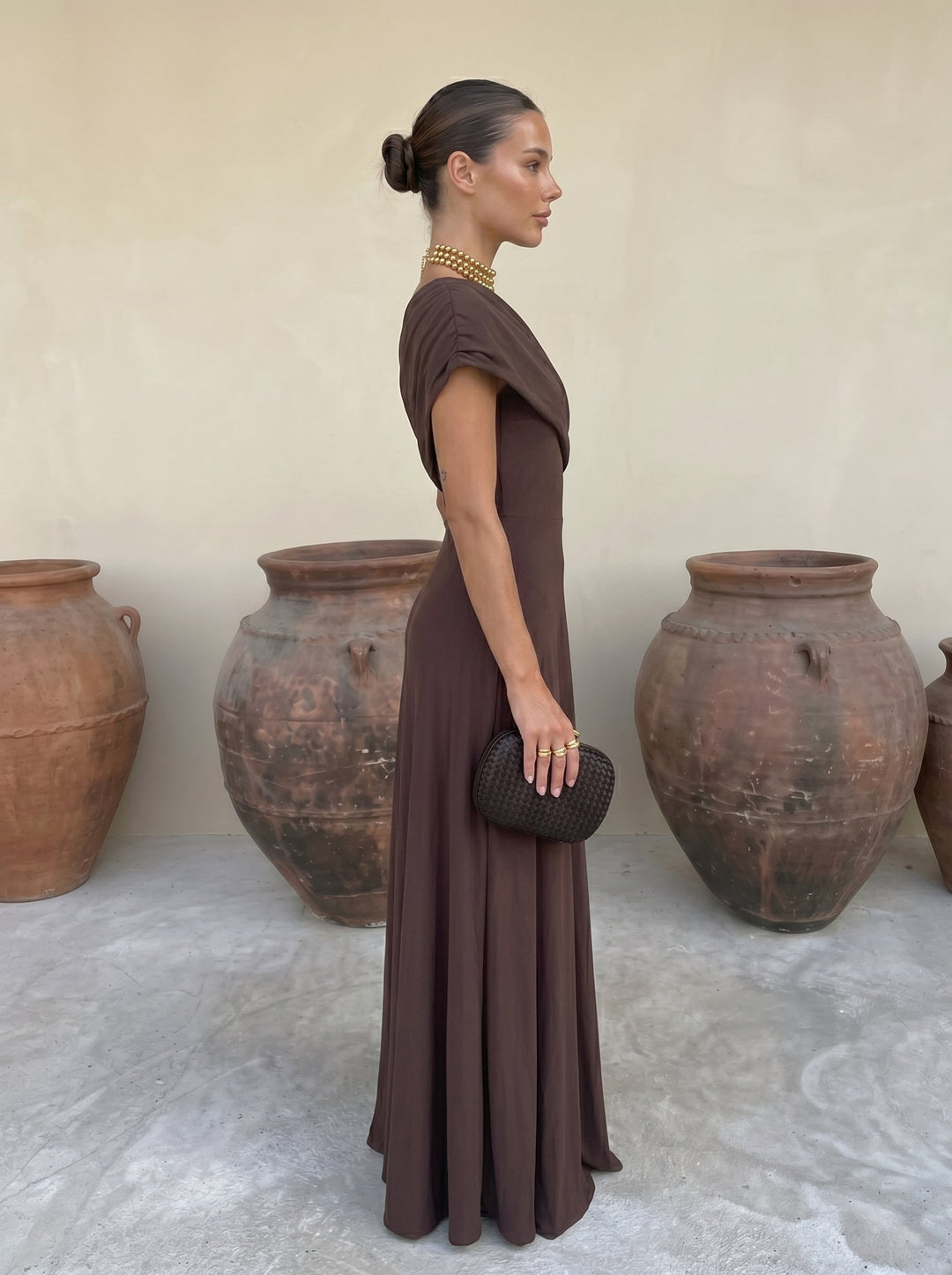 Céleste | Robe élégant, bustier drapée minimaliste
