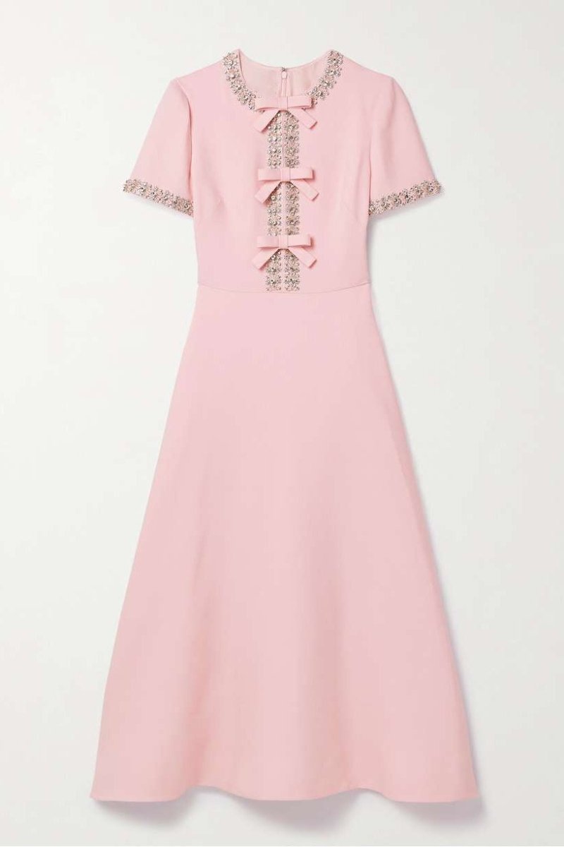 Aria™ | Robe midi avec nœud et ornements en cristaux